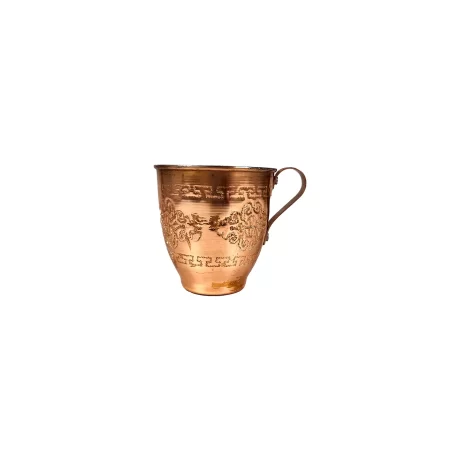 لیوان مسی مدل شکمی طرح دار