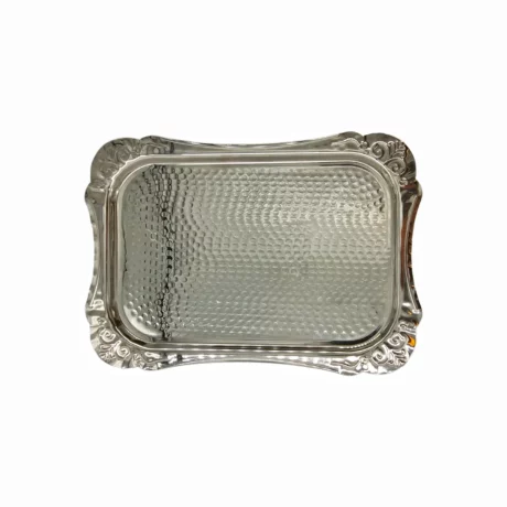 سینی مسی کروم پایه دار چکشی